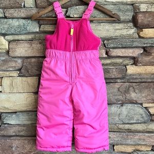 Osh Kosh B’Gosh Bright Pink Snow Pants Bibs Size 24 Months